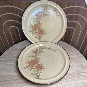 Vintage Noritake Rapport Stoneware Two Dinner Plates - 1970's Japan